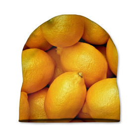 Шапка 3D с принтом Лимончики в Екатеринбурге, 100% полиэстер | универсальный размер, печать по всей поверхности изделия | Тематика изображения на принте: 3d | витамин | еда | желтый | лето | лимон | много | пища | прикольные | сочные | фрукты | цитрус | яркие