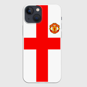 Чехол для iPhone 13 mini с принтом Manchester united в Екатеринбурге,  |  | 3d | 3д | fc | manchester united | mu | англия | британия | игра | канониры | красные дьяволы | лондон | манчестер | мю | флаг | флаг британии | футбол | эмблема