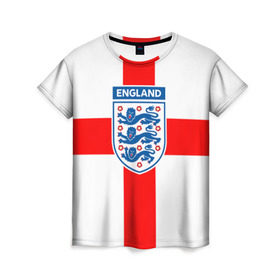 Женская футболка 3D с принтом Сборная Англии в Екатеринбурге, 100% полиэфир ( синтетическое хлопкоподобное полотно) | прямой крой, круглый вырез горловины, длина до линии бедер | англия | игра | лондон | сборная | футбол