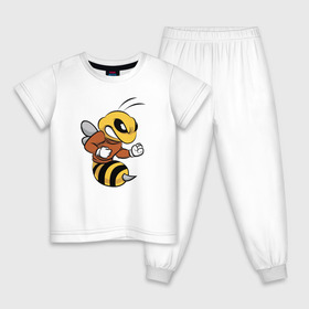 Детская пижама хлопок с принтом Пчела в Екатеринбурге, 100% хлопок |  брюки и футболка прямого кроя, без карманов, на брюках мягкая резинка на поясе и по низу штанин
 | арт | животные | злость | насекомые | прикольные | пчела