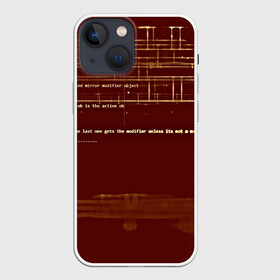 Чехол для iPhone 13 mini с принтом Программный код в Екатеринбурге,  |  | кибер | код | коричневый | прога