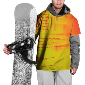Накидка на куртку 3D с принтом Компьютерный код в Екатеринбурге, 100% полиэстер |  | Тематика изображения на принте: желтый | кибер | код | оранжевый | прога