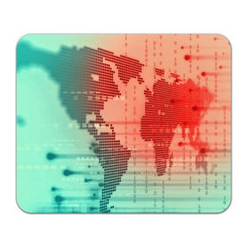 Коврик прямоугольный с принтом Цифровой мир в Екатеринбурге, натуральный каучук | размер 230 х 185 мм; запечатка лицевой стороны | Тематика изображения на принте: зеленый | карта | кибер | красный