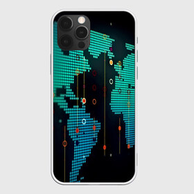 Чехол для iPhone 12 Pro Max с принтом digital world в Екатеринбурге, Силикон |  | Тематика изображения на принте: бирюзовый | карта | кибер | черный