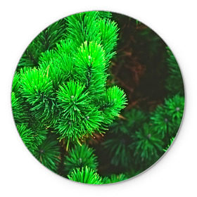Коврик круглый с принтом Зелёная ель в Екатеринбурге, резина и полиэстер | круглая форма, изображение наносится на всю лицевую часть | Тематика изображения на принте: 3d | ёлка | ель | зелёный | лес | новый год | праздник | природа | текстура | фон