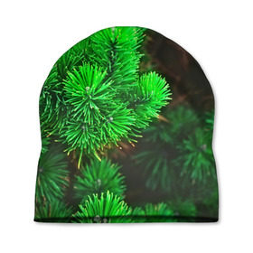 Шапка 3D с принтом Зелёная ель в Екатеринбурге, 100% полиэстер | универсальный размер, печать по всей поверхности изделия | 3d | ёлка | ель | зелёный | лес | новый год | праздник | природа | текстура | фон