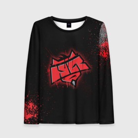 Женский лонгслив 3D с принтом cs:go - HellRaisers (Black collection) в Екатеринбурге, 100% полиэстер | длинные рукава, круглый вырез горловины, полуприлегающий силуэт | 0x000000123 | csgo | hellraisers | hr | ксго | хелрейзерс