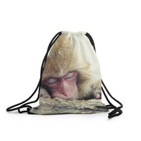 Рюкзак-мешок 3D с принтом Обезьянка спит в Екатеринбурге, 100% полиэстер | плотность ткани — 200 г/м2, размер — 35 х 45 см; лямки — толстые шнурки, застежка на шнуровке, без карманов и подкладки | бабуин | животное | обезьяна | орангутанг | примат