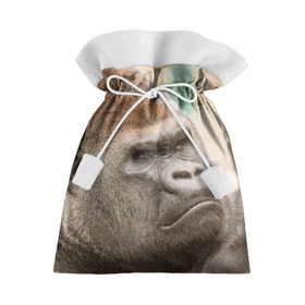 Подарочный 3D мешок с принтом Обезьяна в Екатеринбурге, 100% полиэстер | Размер: 29*39 см | горилла | животное | обезьяна | примат