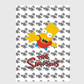 Скетчбук с принтом Bart в Екатеринбурге, 100% бумага
 | 48 листов, плотность листов — 100 г/м2, плотность картонной обложки — 250 г/м2. Листы скреплены сверху удобной пружинной спиралью | Тематика изображения на принте: simpsons | барт | мульт | симпсоны