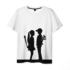 Мужская футболка 3D с принтом Свидание в Екатеринбурге, 100% полиэфир | прямой крой, круглый вырез горловины, длина до линии бедер | 3d | белый | девочка | другие | картинка | мальчик | минимализм | прикол | прикольные | светлая | смешно | черный