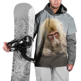 Накидка на куртку 3D с принтом Японская макака в Екатеринбурге, 100% полиэстер |  | Тематика изображения на принте: макак | мартышка | обезьяна | палец | япония