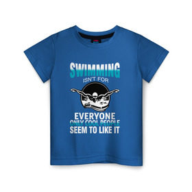 Детская футболка хлопок с принтом Swimming в Екатеринбурге, 100% хлопок | круглый вырез горловины, полуприлегающий силуэт, длина до линии бедер | Тематика изображения на принте: swim | swimming | плавание | пловец