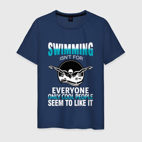 Мужская футболка хлопок с принтом Swimming в Екатеринбурге, 100% хлопок | прямой крой, круглый вырез горловины, длина до линии бедер, слегка спущенное плечо. | swim | swimming | плавание | пловец