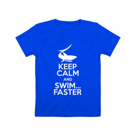 Детская футболка хлопок с принтом swim в Екатеринбурге, 100% хлопок | круглый вырез горловины, полуприлегающий силуэт, длина до линии бедер | swim | swimming | плавание | пловец