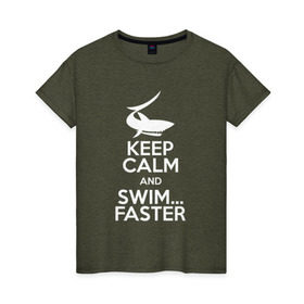 Женская футболка хлопок с принтом swim в Екатеринбурге, 100% хлопок | прямой крой, круглый вырез горловины, длина до линии бедер, слегка спущенное плечо | swim | swimming | плавание | пловец