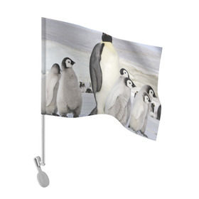 Флаг для автомобиля с принтом Пингвин и пингвинята в Екатеринбурге, 100% полиэстер | Размер: 30*21 см | айсберг | антарктида | антарктика | арктика | буревестник | глупый | императорский | клюв | королевский | крылья | ласты | лёд | линукс | океан | пилигрим | полюс | птица | север | снег | умка | фрак