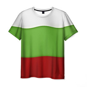 Мужская футболка 3D с принтом Болгария в Екатеринбурге, 100% полиэфир | прямой крой, круглый вырез горловины, длина до линии бедер | bulgaria | flag | болгария | республика болгария | текстура | флаг