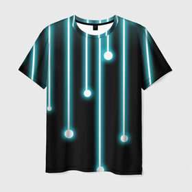 Мужская футболка 3D с принтом Линии интернета в Екатеринбурге, 100% полиэфир | прямой крой, круглый вырез горловины, длина до линии бедер | будущее | интернет | линии | технологии