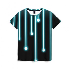 Женская футболка 3D с принтом Линии интернета в Екатеринбурге, 100% полиэфир ( синтетическое хлопкоподобное полотно) | прямой крой, круглый вырез горловины, длина до линии бедер | будущее | интернет | линии | технологии