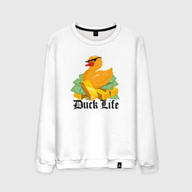 Мужской свитшот хлопок с принтом Duck Life в Екатеринбурге, 100% хлопок |  | duck | ducklife | life | thuglife | утка | уточка