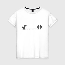 Женская футболка хлопок с принтом Dinochrome, Динохром в Екатеринбурге, 100% хлопок | прямой крой, круглый вырез горловины, длина до линии бедер, слегка спущенное плечо | chrome | dino | dinochrome | динозавр | динохром