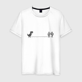 Мужская футболка хлопок с принтом Dinochrome, Динохром в Екатеринбурге, 100% хлопок | прямой крой, круглый вырез горловины, длина до линии бедер, слегка спущенное плечо. | chrome | dino | dinochrome | динозавр | динохром