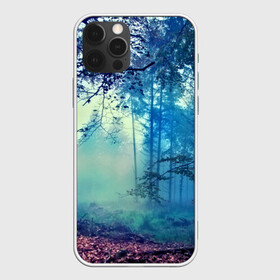 Чехол для iPhone 12 Pro с принтом Лес в Екатеринбурге, силикон | область печати: задняя сторона чехла, без боковых панелей | 3d | деревья | лес | пейзаж | природа | роща | туман