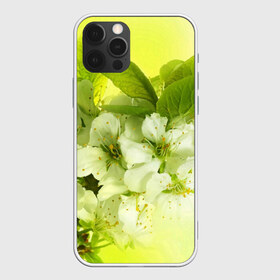 Чехол для iPhone 12 Pro Max с принтом Цветы яблони в Екатеринбурге, Силикон |  | белый | весна | дерево | зеленый | природа | растения | цветы | яблоня