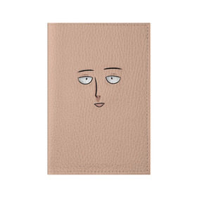 Обложка для паспорта матовая кожа с принтом One punch man в Екатеринбурге, натуральная матовая кожа | размер 19,3 х 13,7 см; прозрачные пластиковые крепления | anime | one punch man | saitama
