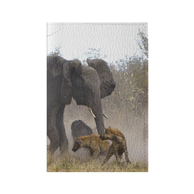 Обложка для паспорта матовая кожа с принтом Гиены охотятся на слона в Екатеринбурге, натуральная матовая кожа | размер 19,3 х 13,7 см; прозрачные пластиковые крепления | Тематика изображения на принте: африка | африканский | бивни | большой | гигант джунгли | гиены | индийский | индия | лесной великан | мамонт | огромный | охота | саванна | сафари | серый | слон | слониха | стадо | уши | хобот