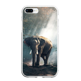 Чехол для iPhone 7Plus/8 Plus матовый с принтом Слон в лесу в Екатеринбурге, Силикон | Область печати: задняя сторона чехла, без боковых панелей | африка | африканский | бивни | большой | гигант джунгли | зоопарк | индийский | индия | лесной великан | мамонт | огромный | саванна | сафари | серый | слон | слоненок | слониха | стадо | уши | хобот