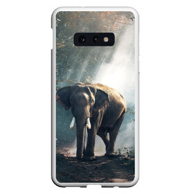 Чехол для Samsung S10E с принтом Слон в лесу в Екатеринбурге, Силикон | Область печати: задняя сторона чехла, без боковых панелей | африка | африканский | бивни | большой | гигант джунгли | зоопарк | индийский | индия | лесной великан | мамонт | огромный | саванна | сафари | серый | слон | слоненок | слониха | стадо | уши | хобот