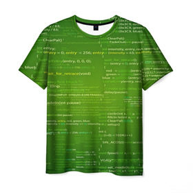Мужская футболка 3D с принтом technology code в Екатеринбурге, 100% полиэфир | прямой крой, круглый вырез горловины, длина до линии бедер | computer code | technology | код | компьютеры