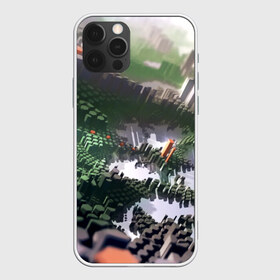 Чехол для iPhone 12 Pro Max с принтом Объемный эквалайзер в Екатеринбурге, Силикон |  | Тематика изображения на принте: 3д | графика | зеленый | объемный | оранжевый | эквалайзер