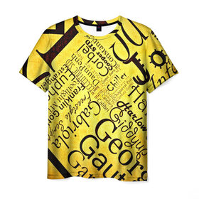 Мужская футболка 3D с принтом Newspaper в Екатеринбурге, 100% полиэфир | прямой крой, круглый вырез горловины, длина до линии бедер | 3d | буквы | газета | другие | много | прикольные | разные | текстуры | яркие