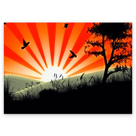 Поздравительная открытка с принтом Закат в Екатеринбурге, 100% бумага | плотность бумаги 280 г/м2, матовая, на обратной стороне линовка и место для марки
 | Тематика изображения на принте: 3d | деревья | другие | закат | картинка | лето | линии | полосы | прикольные | природа | птицы | растение | солнце | цветные | япония | яркие