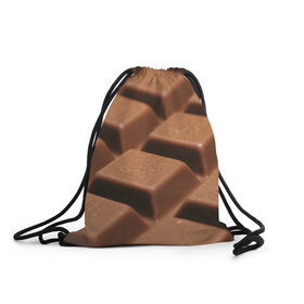 Рюкзак-мешок 3D с принтом Шоколад в Екатеринбурге, 100% полиэстер | плотность ткани — 200 г/м2, размер — 35 х 45 см; лямки — толстые шнурки, застежка на шнуровке, без карманов и подкладки | 
