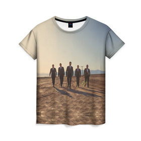 Женская футболка 3D с принтом BackStreet Boys в Екатеринбурге, 100% полиэфир ( синтетическое хлопкоподобное полотно) | прямой крой, круглый вырез горловины, длина до линии бедер | 