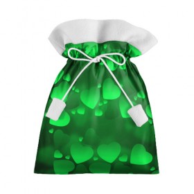 Подарочный 3D мешок с принтом Зеленые сердечки в Екатеринбурге, 100% полиэстер | Размер: 29*39 см | 14 февраля | 3d | день святого валентина | другие | зеленые | картинки | красивые | любовь | праздник | прикольные | сердечки | текстуры | яркие