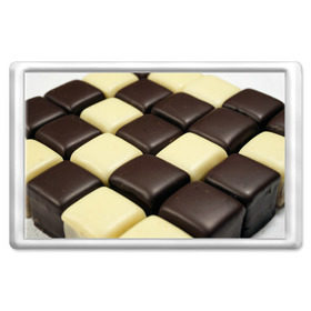 Магнит 45*70 с принтом Шоколадные конфеты в Екатеринбурге, Пластик | Размер: 78*52 мм; Размер печати: 70*45 | Тематика изображения на принте: десерт | еда | конфеты | сладкое | структуры | шахматы | шоколад