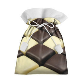 Подарочный 3D мешок с принтом Шоколадные конфеты в Екатеринбурге, 100% полиэстер | Размер: 29*39 см | Тематика изображения на принте: десерт | еда | конфеты | сладкое | структуры | шахматы | шоколад