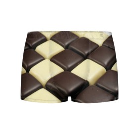 Мужские трусы 3D с принтом Шоколадные конфеты в Екатеринбурге, 50% хлопок, 50% полиэстер | классическая посадка, на поясе мягкая тканевая резинка | десерт | еда | конфеты | сладкое | структуры | шахматы | шоколад