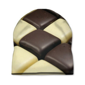 Шапка 3D с принтом Шоколадные конфеты в Екатеринбурге, 100% полиэстер | универсальный размер, печать по всей поверхности изделия | десерт | еда | конфеты | сладкое | структуры | шахматы | шоколад