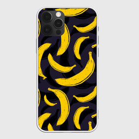 Чехол для iPhone 12 Pro с принтом Бананы в Екатеринбурге, силикон | область печати: задняя сторона чехла, без боковых панелей | bananas | food. vegan | fruit | yellow | бананы | веган | еда | желтый | фрукты