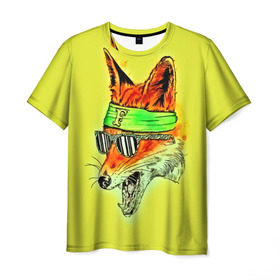 Мужская футболка 3D с принтом Лиса в очках в Екатеринбурге, 100% полиэфир | прямой крой, круглый вырез горловины, длина до линии бедер | 3d | другие | живопись | животное | картинка | лиса | очки | прикольные | разноцветные | рисунок | смех | улыбка | цветные | яркие