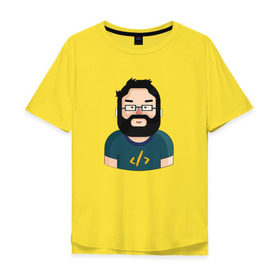 Мужская футболка хлопок Oversize с принтом Codefest`17_3 в Екатеринбурге, 100% хлопок | свободный крой, круглый ворот, “спинка” длиннее передней части | codefest | админ | борода | код | кодефест | кодфест | компбютер | ноутбук | программирование | программист