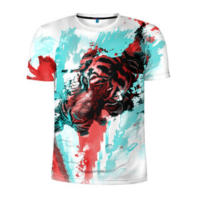 Мужская футболка 3D спортивная с принтом Тигр в Екатеринбурге, 100% полиэстер с улучшенными характеристиками | приталенный силуэт, круглая горловина, широкие плечи, сужается к линии бедра | акварель | картина | кошка | краски | рисунок | тигр