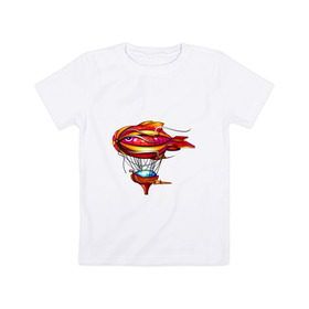 Детская футболка хлопок с принтом Летучий корабль в Екатеринбурге, 100% хлопок | круглый вырез горловины, полуприлегающий силуэт, длина до линии бедер | 