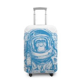 Чехол для чемодана 3D с принтом Космомакака в Екатеринбурге, 86% полиэфир, 14% спандекс | двустороннее нанесение принта, прорези для ручек и колес | день космонавтики | звезда | звезды | космонавт | космонавты | космос | планета | планеты | ракета | ракеты